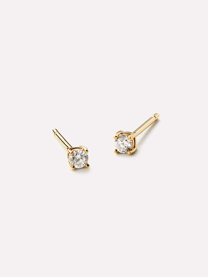 Sincerely, Springer's Yellow Gold Three-Prong Martini Diamond Stud Ear